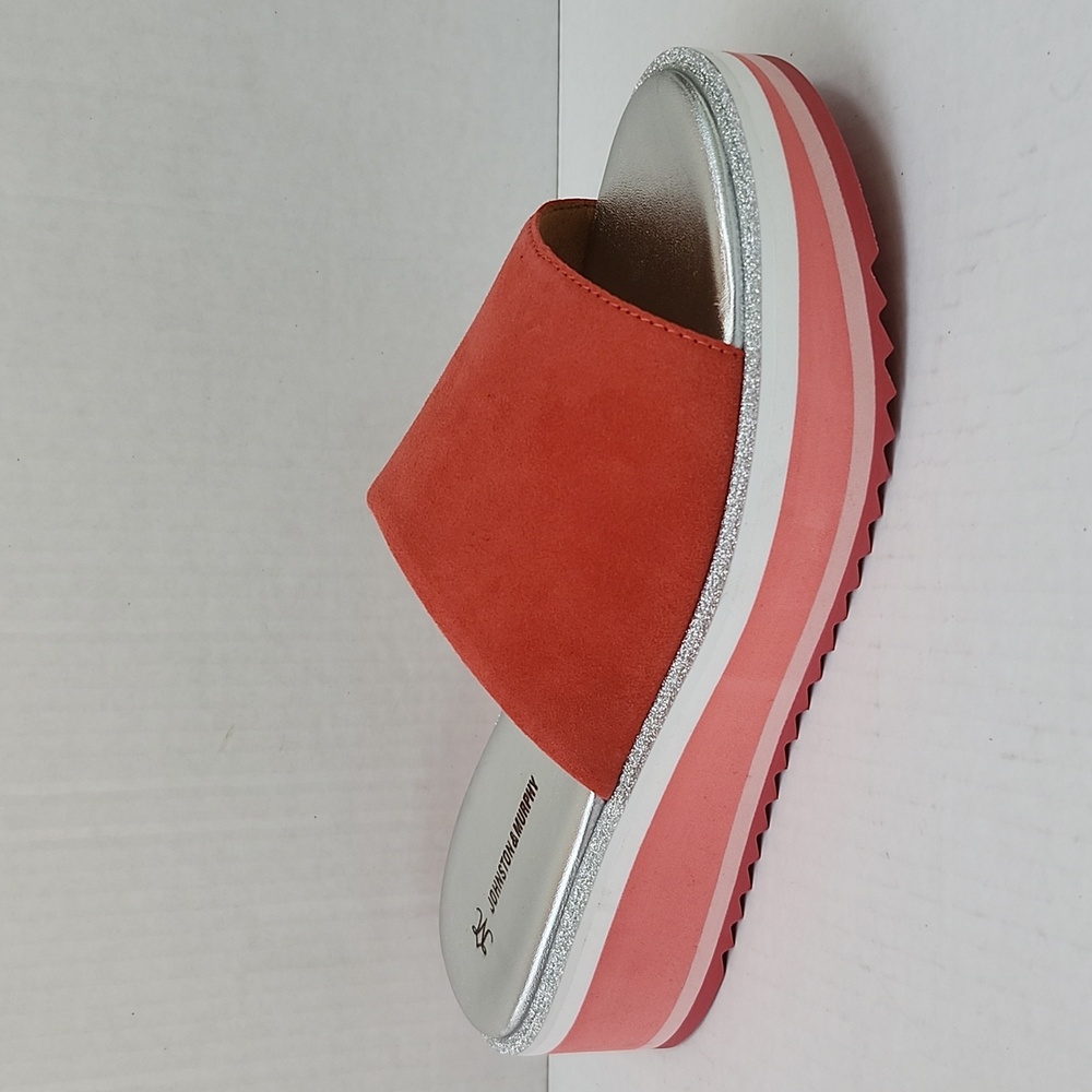 NWOT JOHNSTON & MURPHY GRACE SUEDE PLATFORM SLIDE SANDALS - Picture 9 of 10